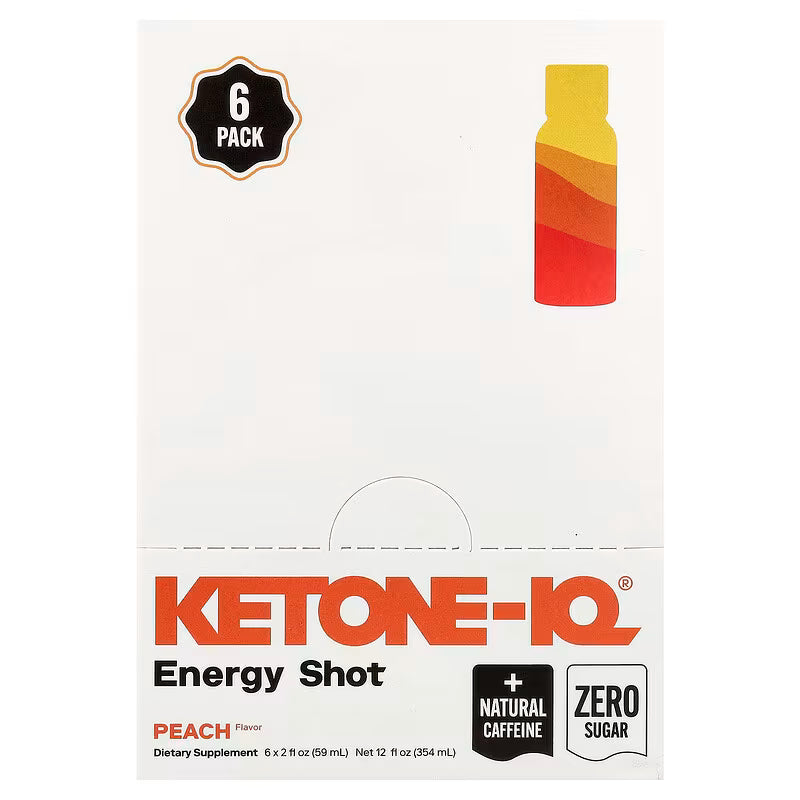 Ketone-IQ, Energy Peach Multi Serving, 6 Bottles 59ml